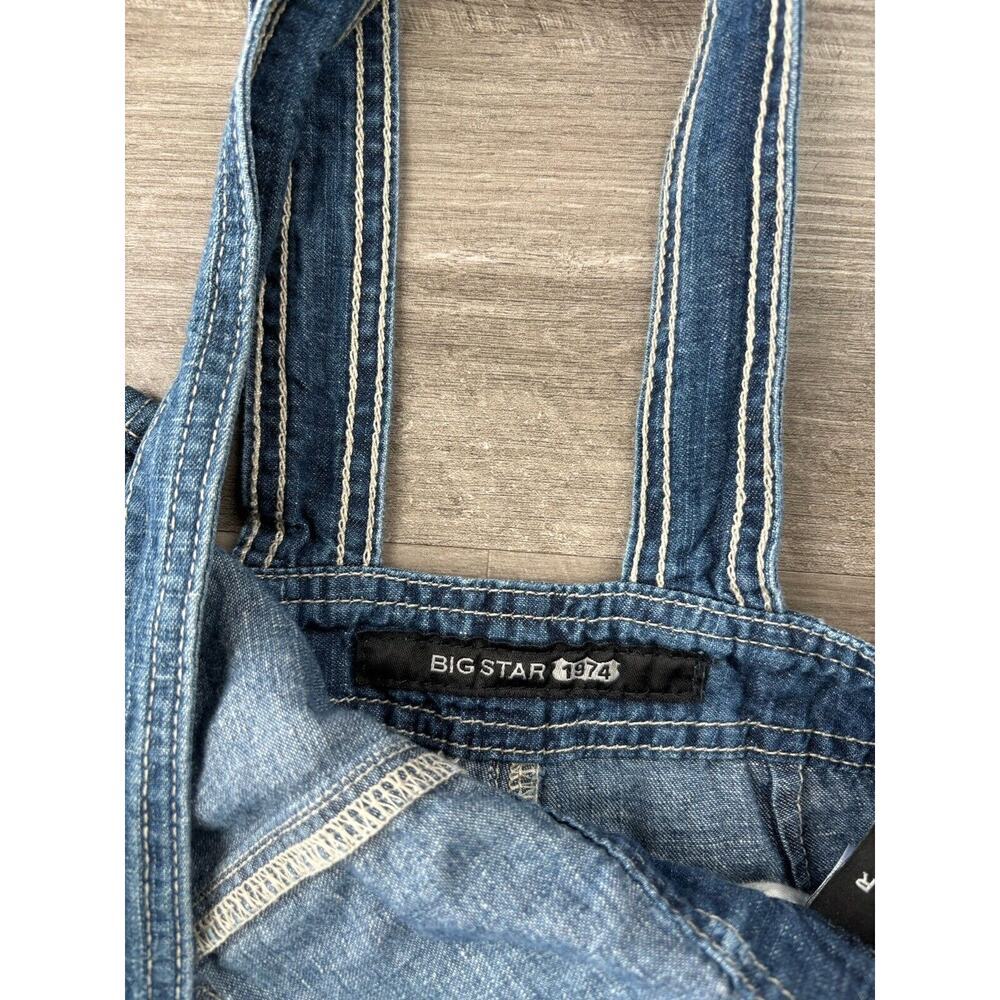Big Star Womens Overalls Size XS Denim Cotton Linen Blue Jeans Pants - Picture 5 of 9
